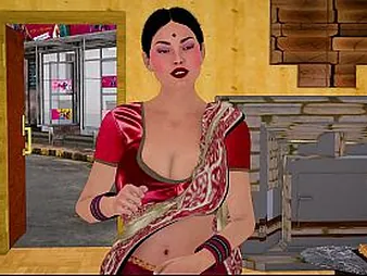 Bhabhi gets her big tits and grasping pussy filled take cum in steamy 3D