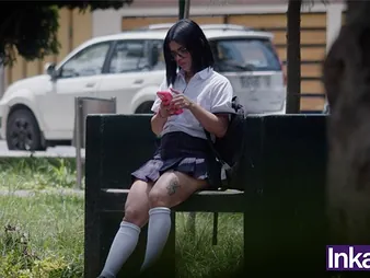 Immense-arsed Latina schoolgirl about tats boinked by stranger's building to